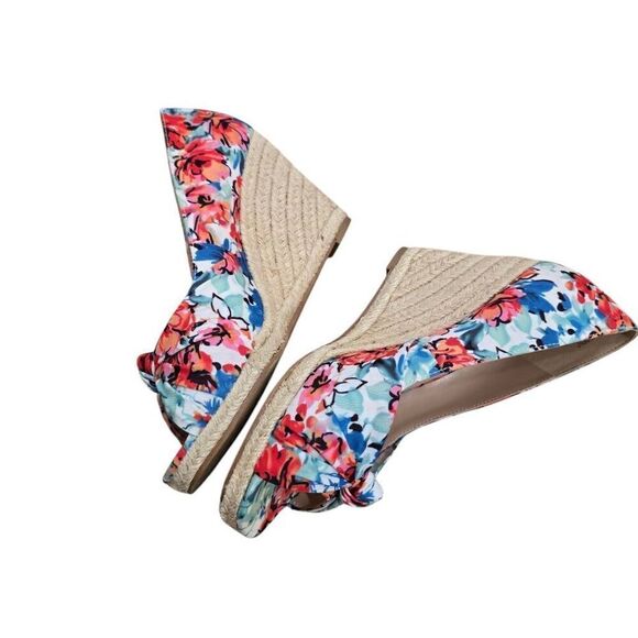 Kelly & Katie Ivala Espadrille Wedge Sandals Women's 6.5M Floral Knot Preppy - Picture 5 of 7